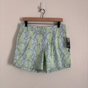 NWT Crown & Ivy Women's Size 8 Multicolor Pineapple Print Caroline Shorts